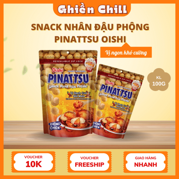Snack nhân đậu phộng PINATTSU Oishi gói 100g - Ảnh 2