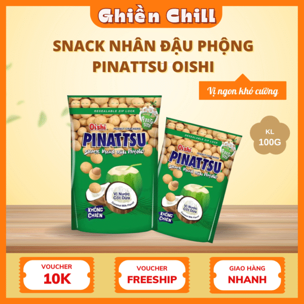 Snack nhân đậu phộng PINATTSU Oishi gói 100g - Ảnh 6