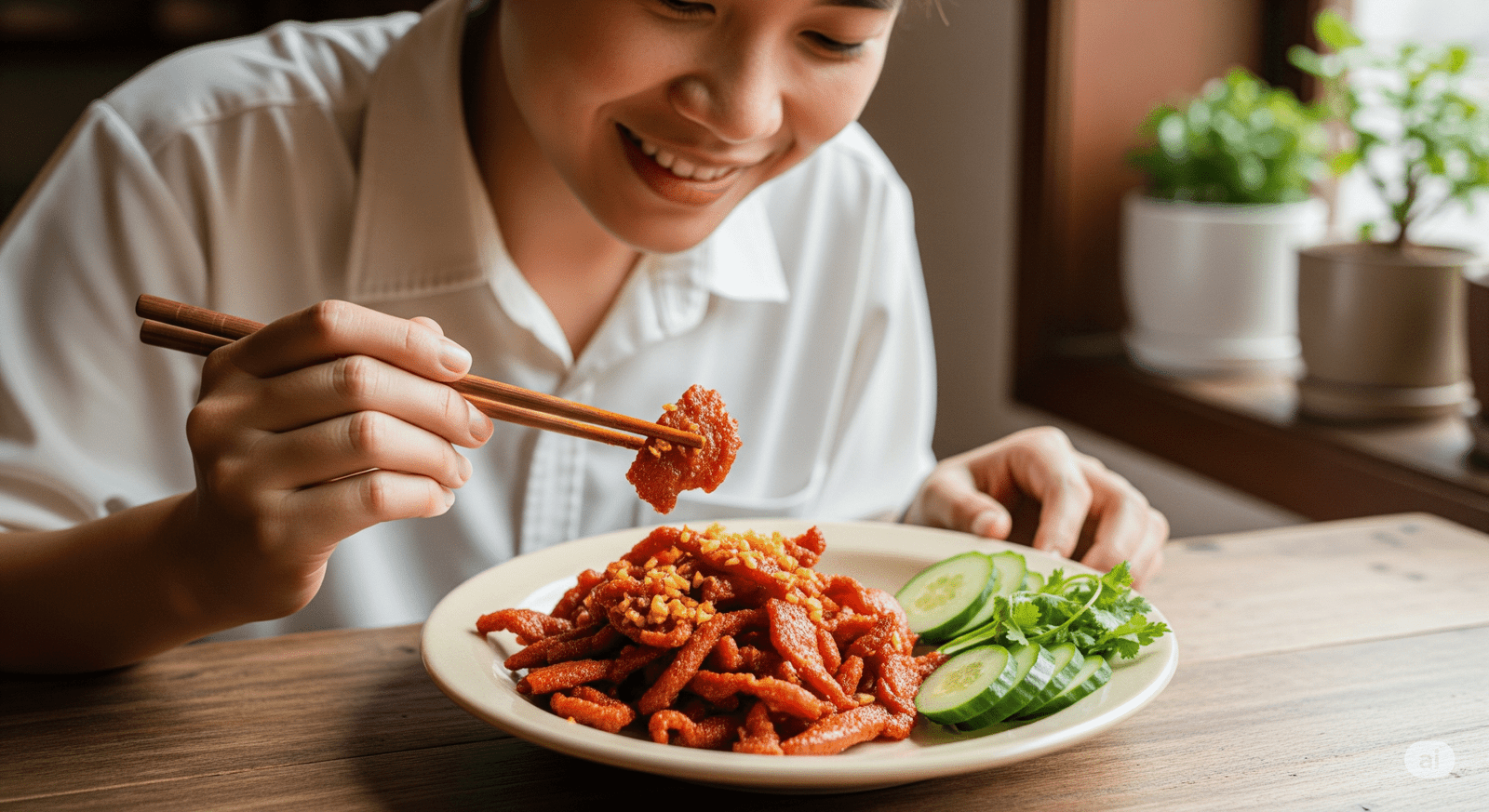 Ảnh đại diện bài viết giải đáp thắc mắc ăn heo khô cháy tỏi có béo không